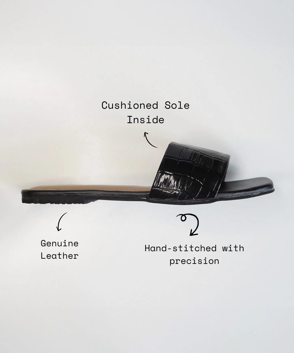 Black Slip On Flats