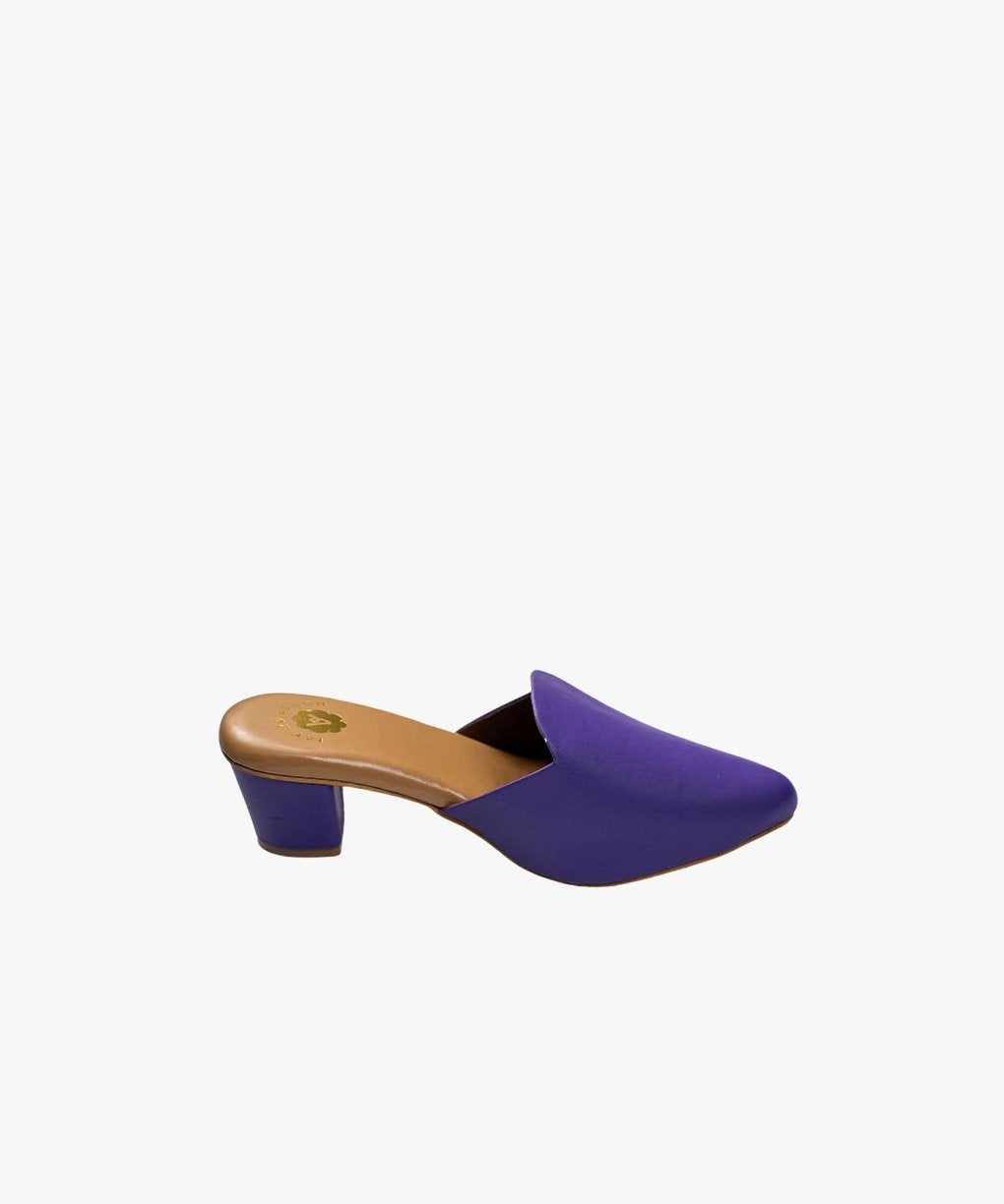 Purple Pop Mules Heels