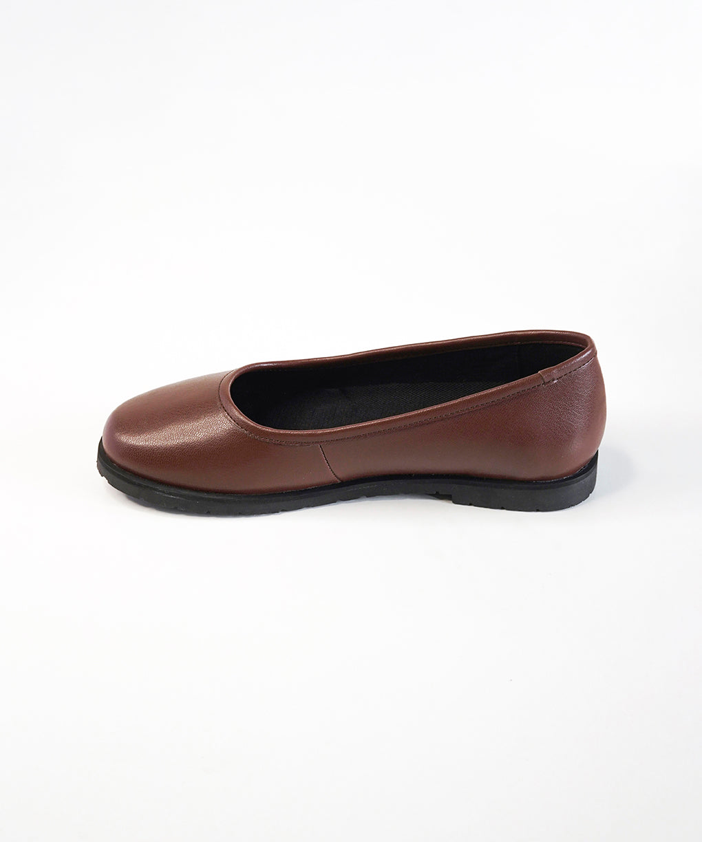 Brown Leather Ballet Flats