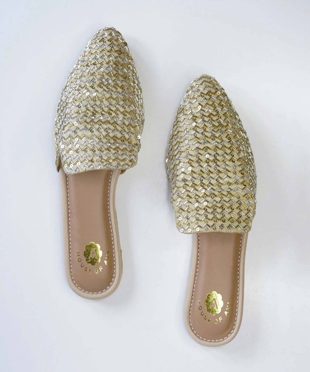Go For Gold Flat Mules