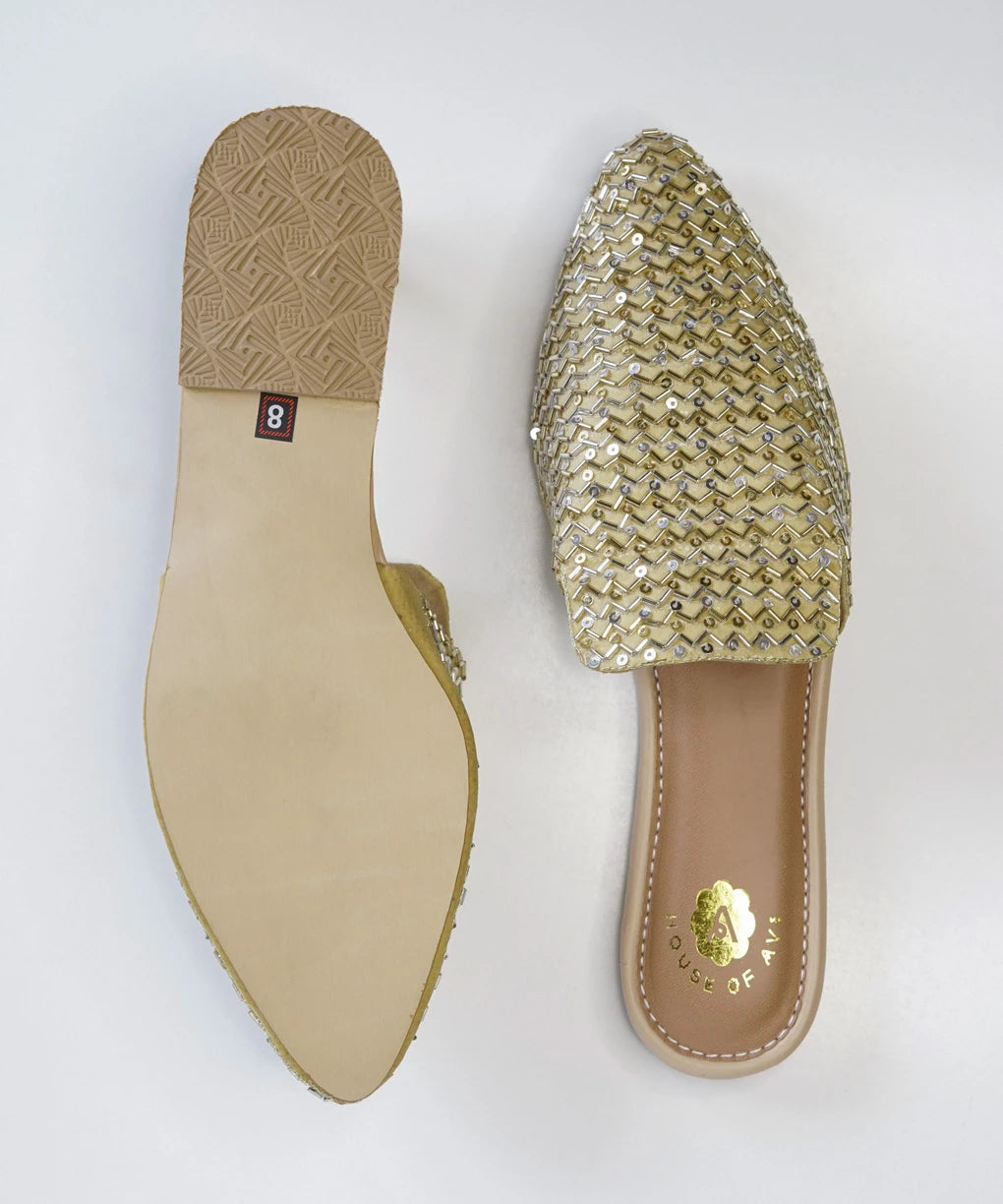 Go For Gold Flat Mules