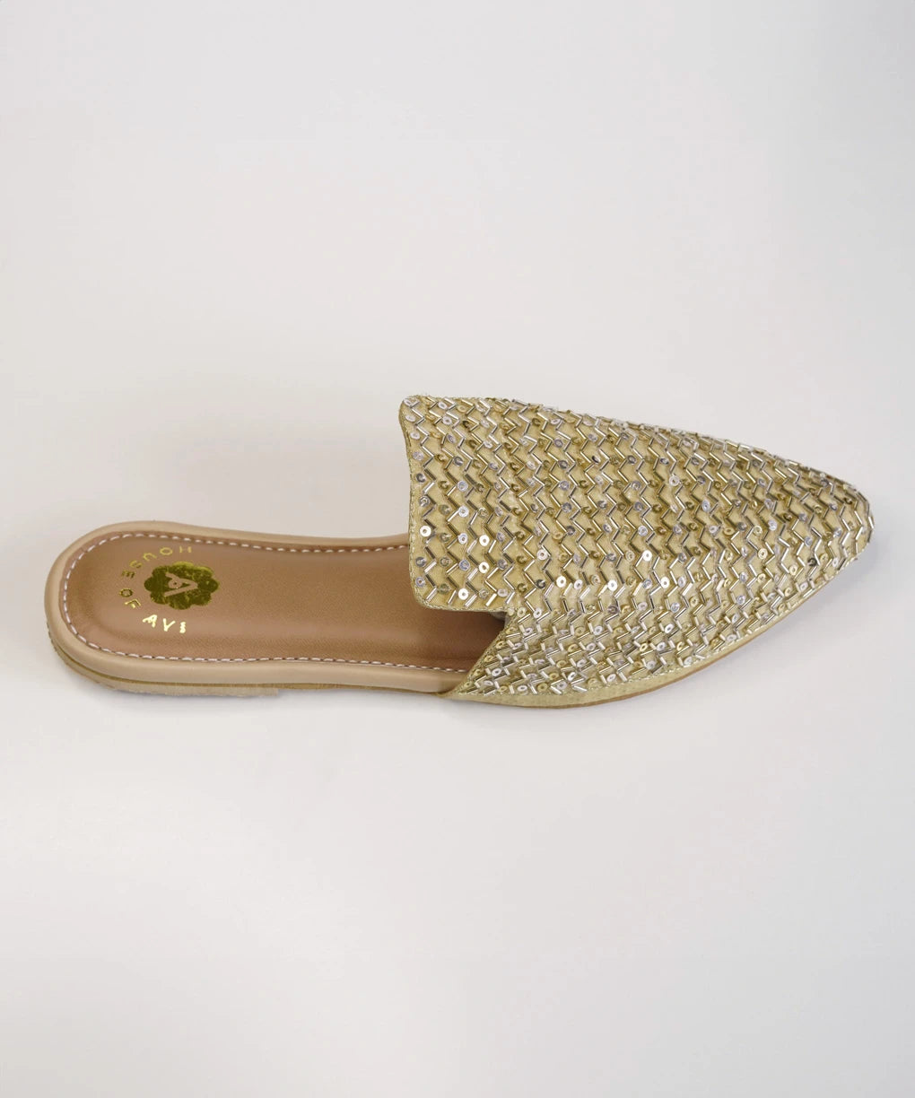 Go For Gold Flat Mules