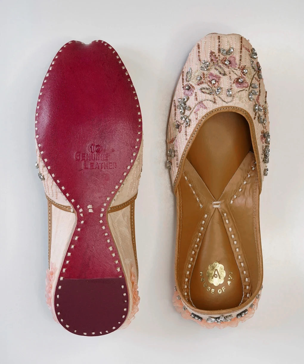 Baby Pink Jutti Genuine Leather Footwear