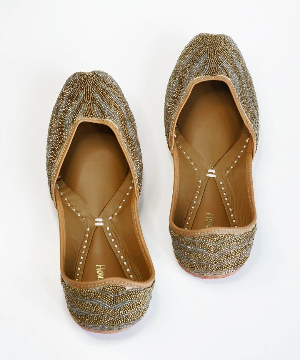 Gold Rush Jutti Genuine Leather Footwear