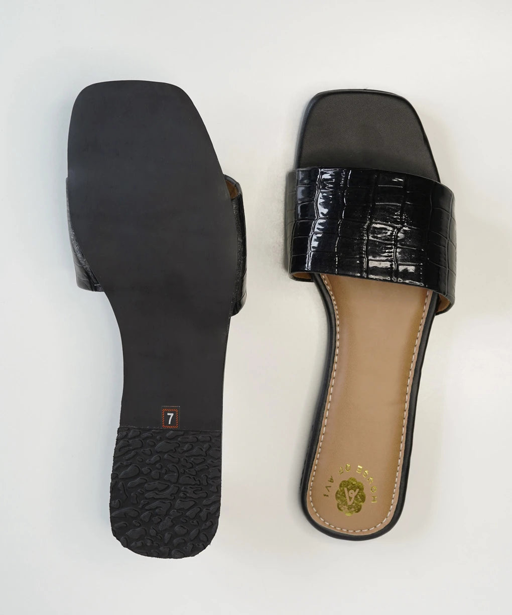 Black Slip On Flats