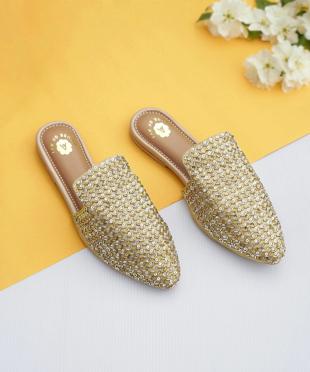 Go For Gold Flat Mules