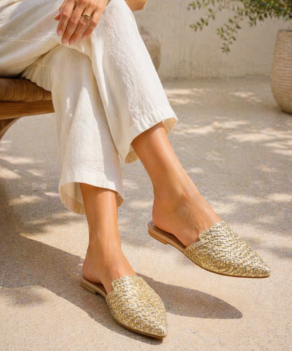 Go For Gold Flat Mules