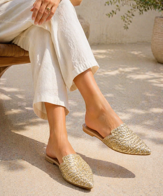 Go For Gold Flat Mules