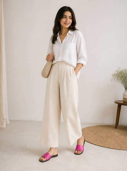 Pink Slip-on Flat Sandals