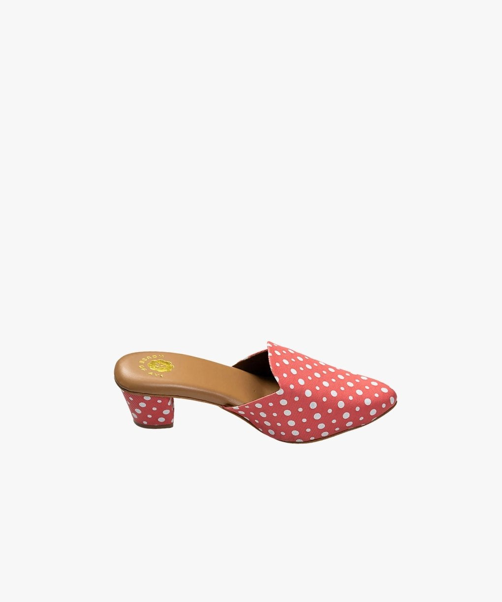 Polka Punch Mules Heels