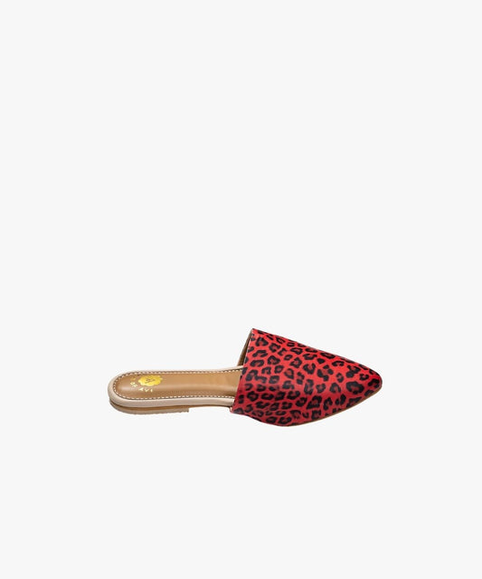 Scarlet Safari Flat Mules