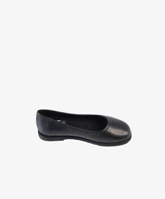 Black Leather Ballet Flats