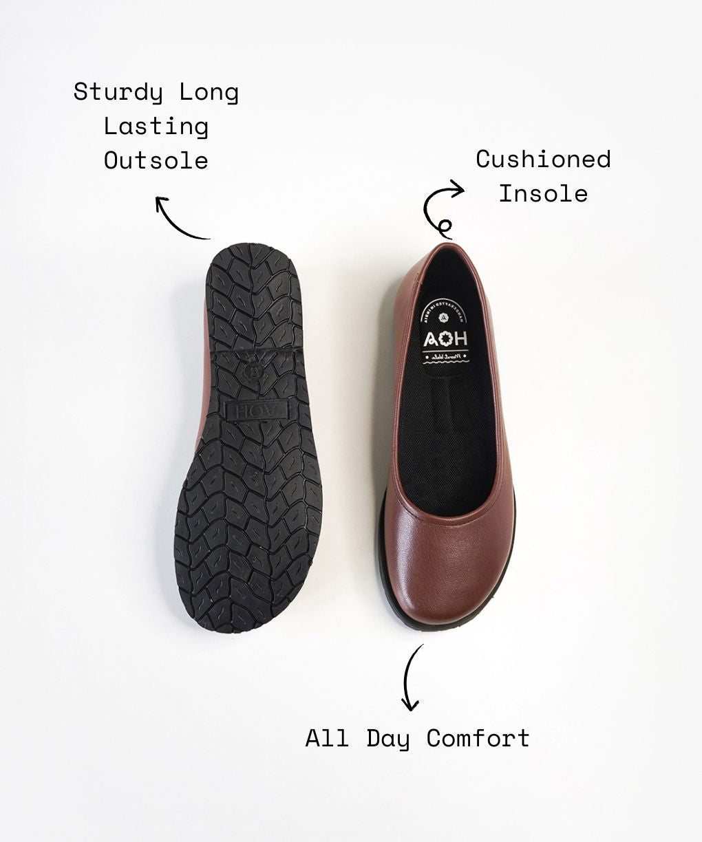 Brown Leather Ballet Flats