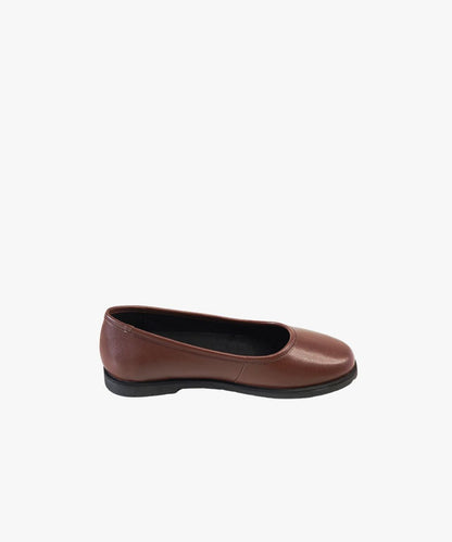 Brown Leather Ballet Flats