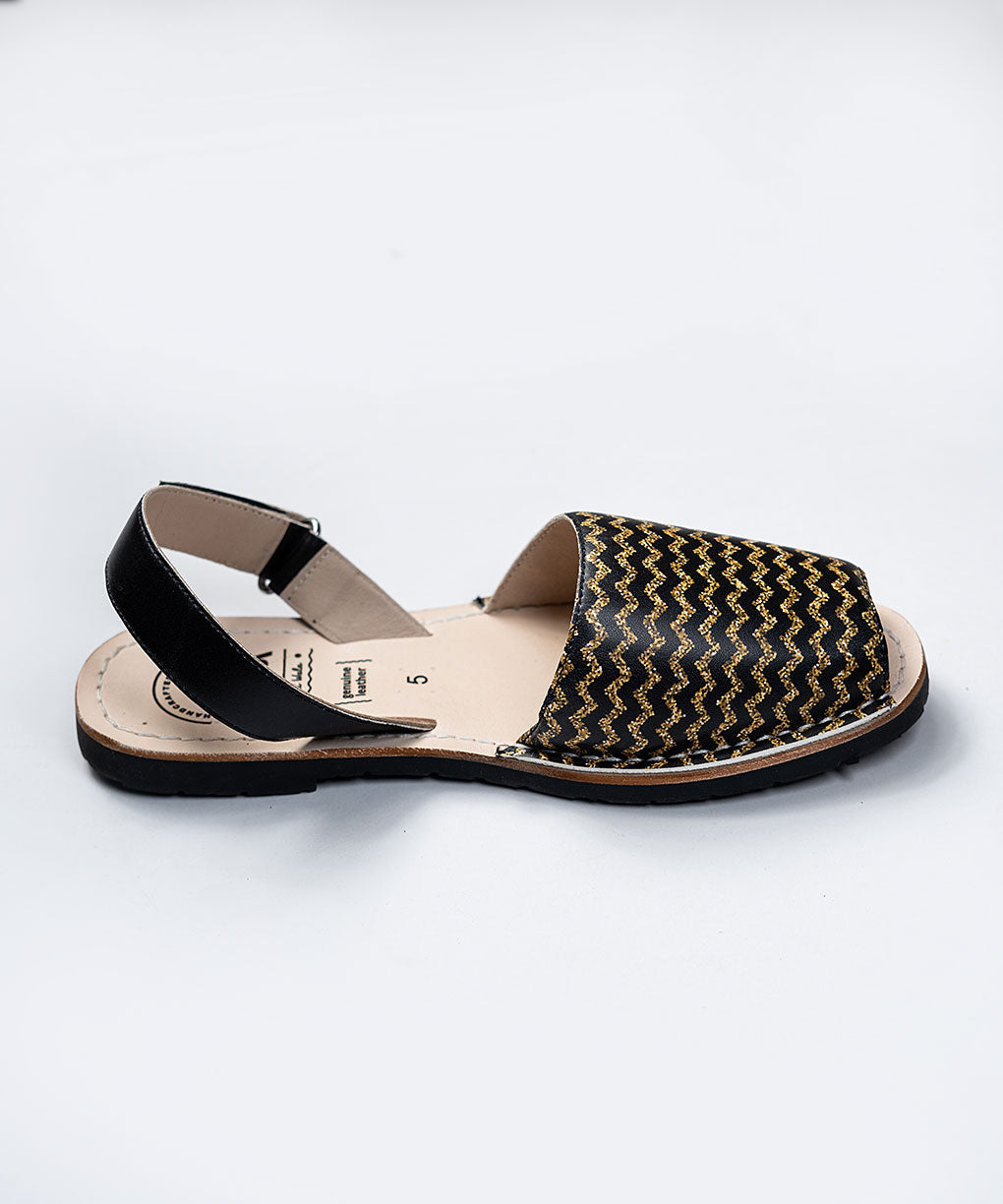 Black N Gold Avircazz Sandals