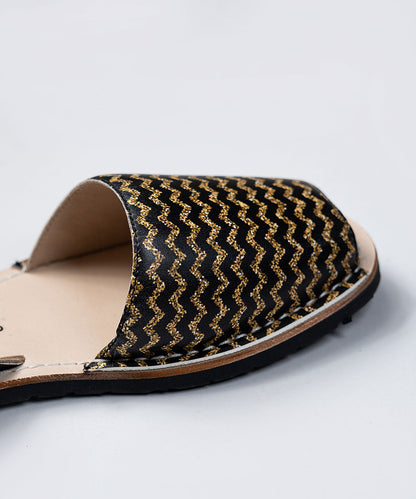 Black N Gold Avircazz Sandals