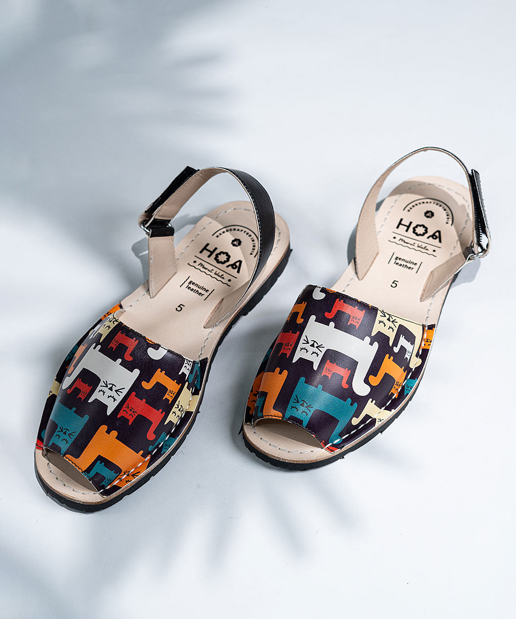 Paw-thentic Print Unisex Sandals inspired by Avarca Sandals