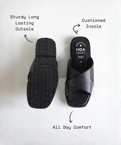 Black Criss-Cross Sandals