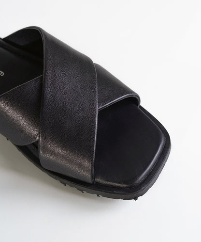 Black Criss-Cross Sandals