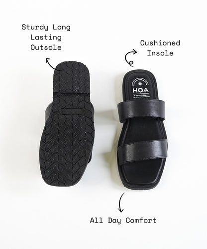 Black Double Strap Sandals