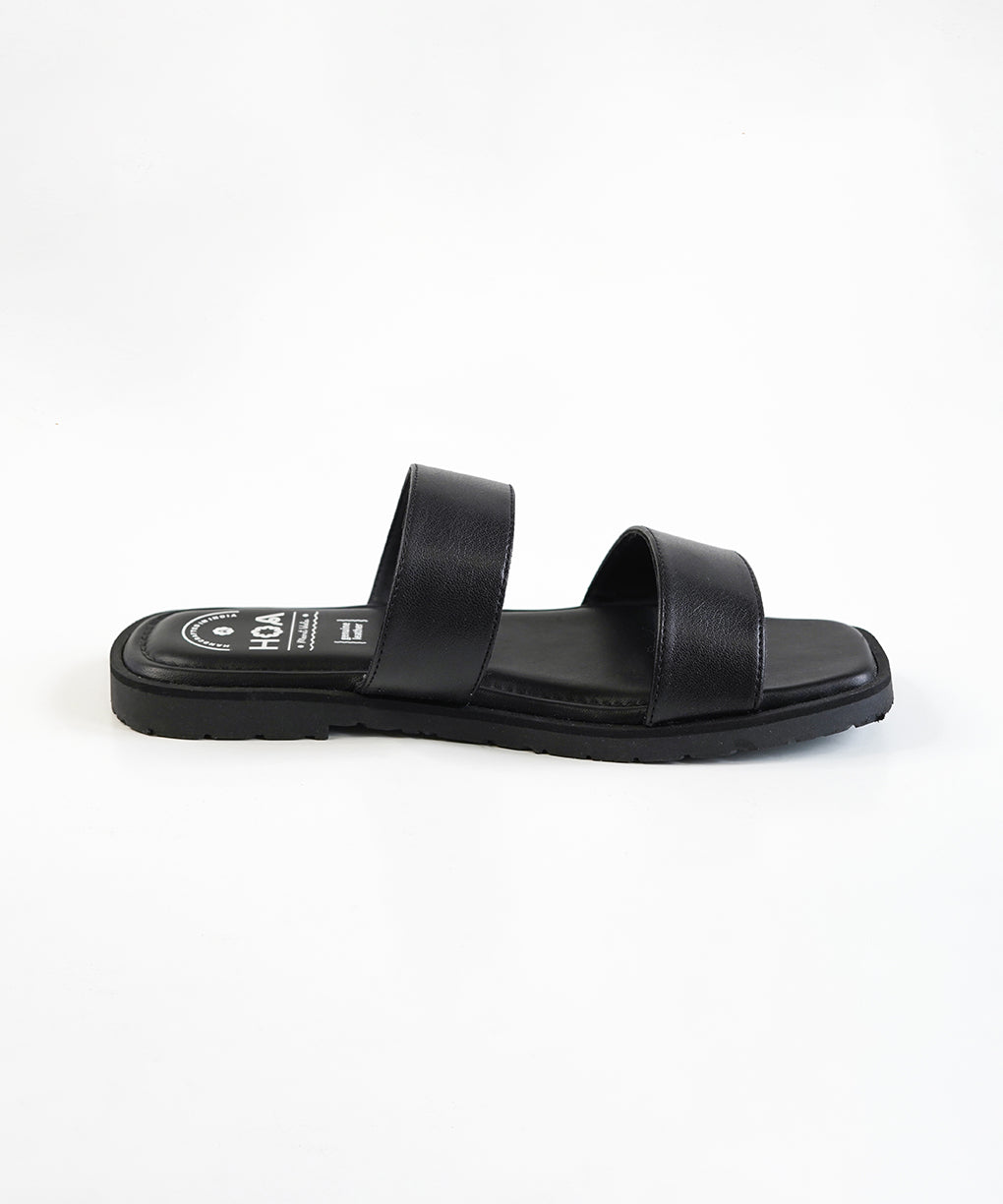 Black Double Strap Sandals