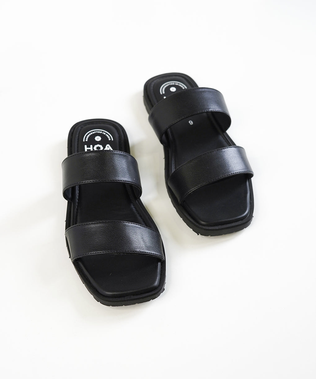 Black Double Strap Sandals