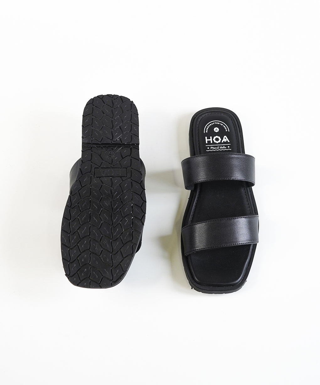 Black Double Strap Sandals
