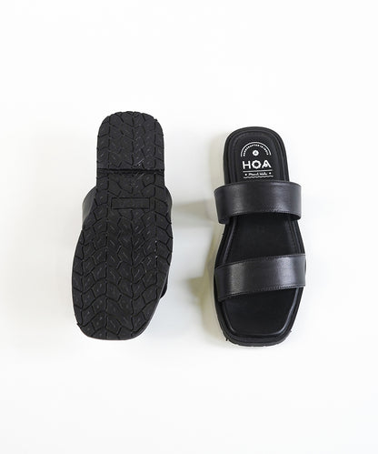 Black Double Strap Sandals
