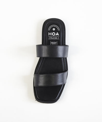 Black Double Strap Sandals