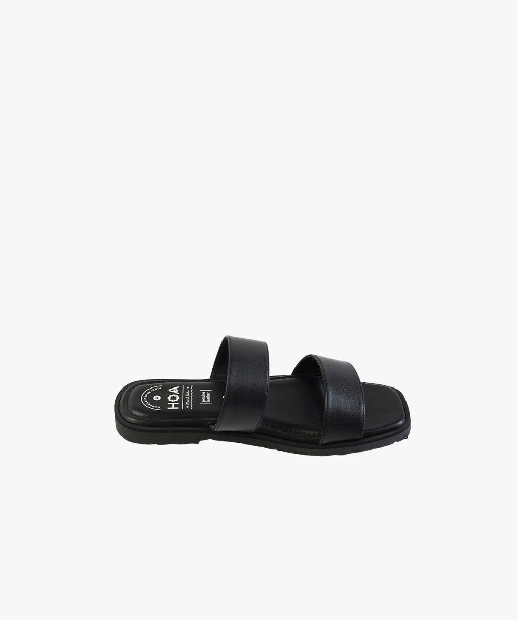 Black Double Strap Sandals