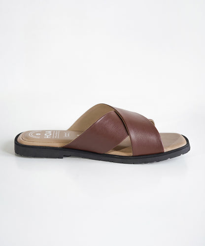 Brown Criss-Cross Sandals