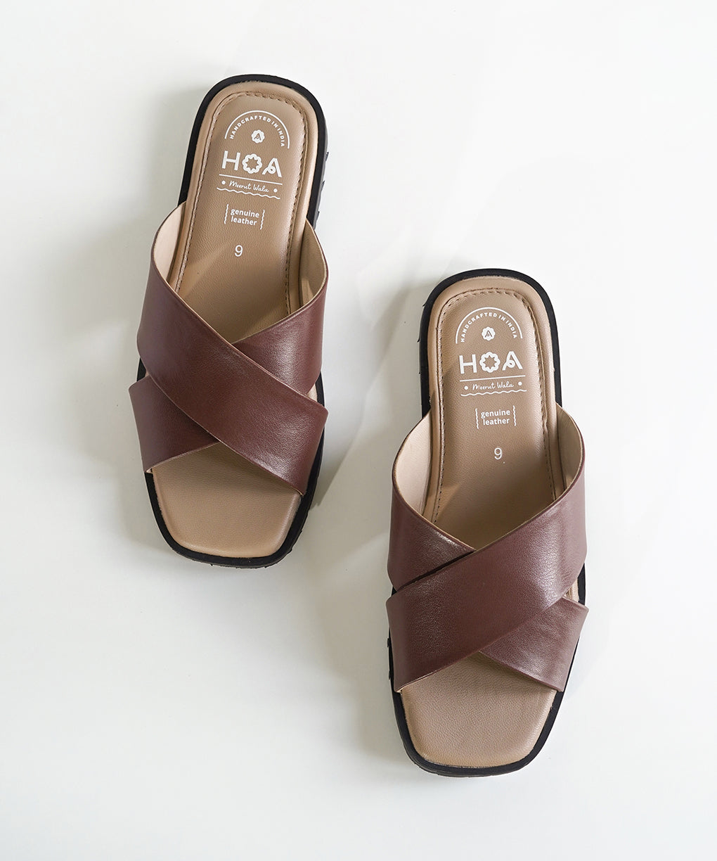 Brown Criss-Cross Sandals