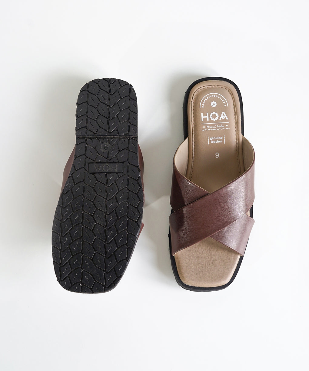 Brown Criss-Cross Sandals