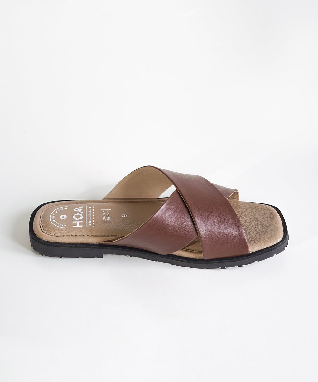 Brown Criss-Cross Sandals