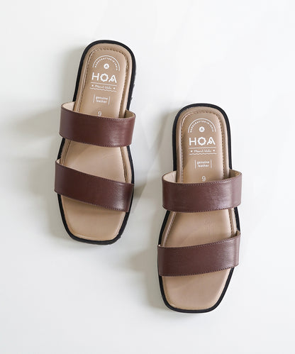 Brown Double Strap Sandals