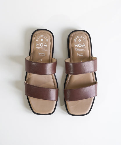 Brown Double Strap Sandals