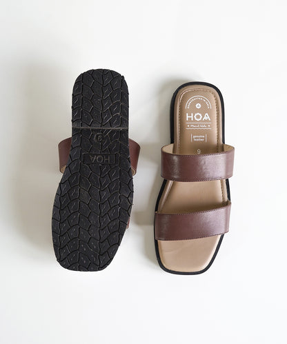 Brown Double Strap Sandals