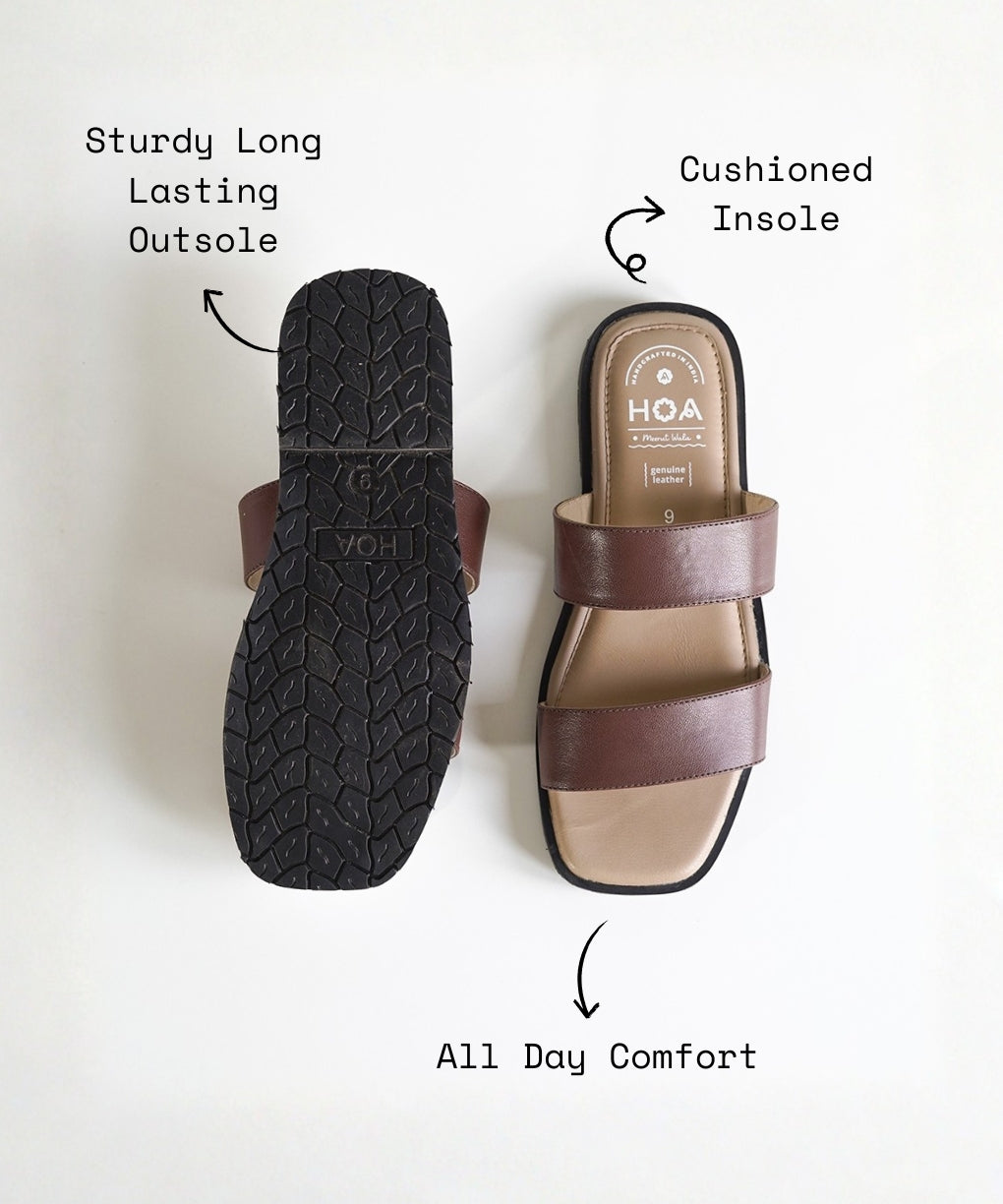 Brown Double Strap Sandals