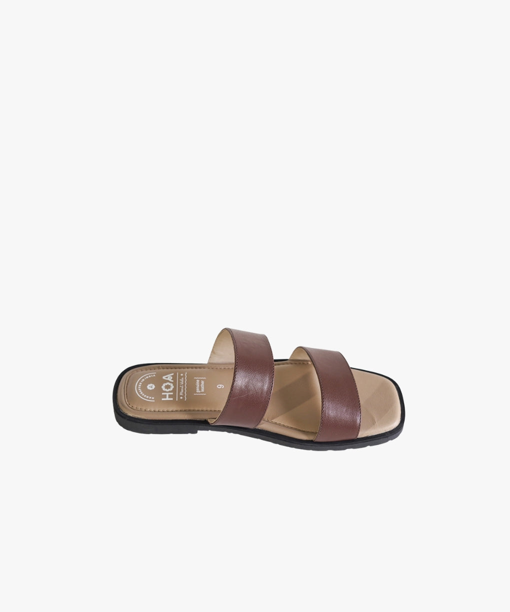 Brown Double Strap Sandals