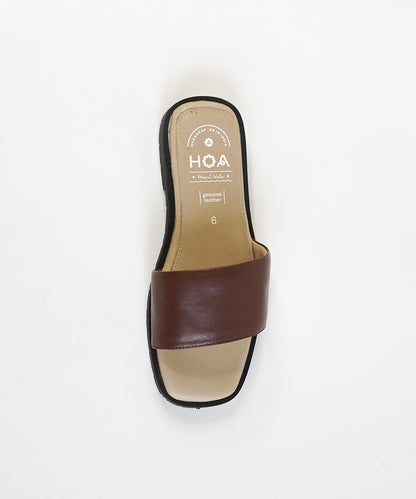 Brown Slip-on Flat Sandals