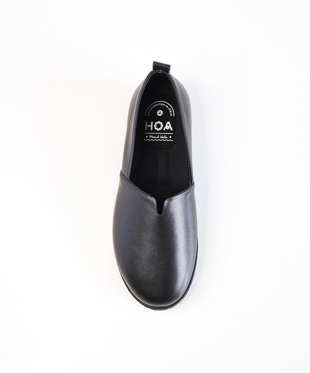 Black Leather Loafer Shoes