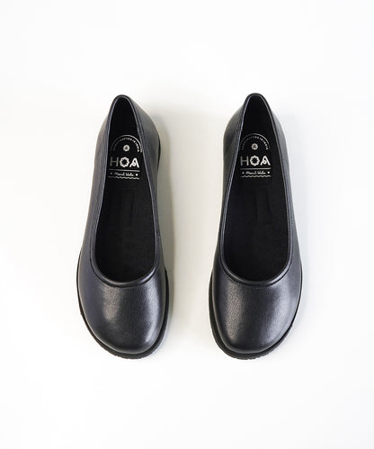 Black Leather Ballet Flats