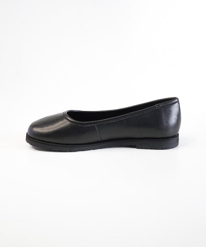 Black Leather Ballet Flats