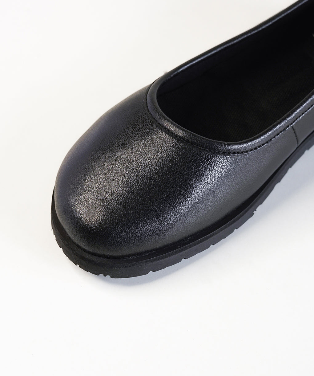 Black Leather Ballet Flats