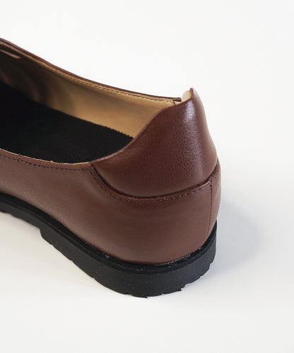 Brown Leather Cut Out Loafer Shoes
