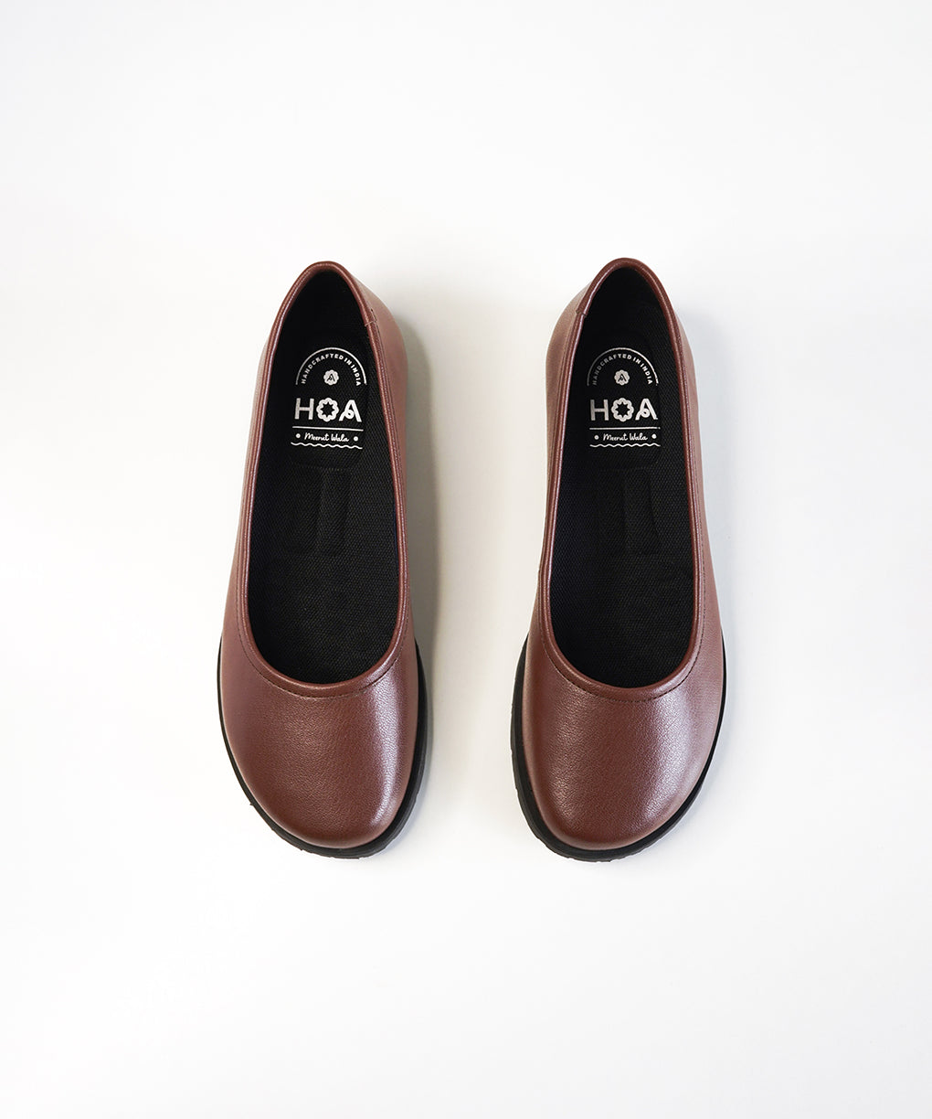 Brown Leather Ballet Flats