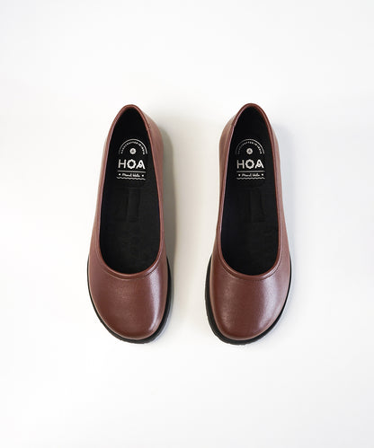Brown Leather Ballet Flats