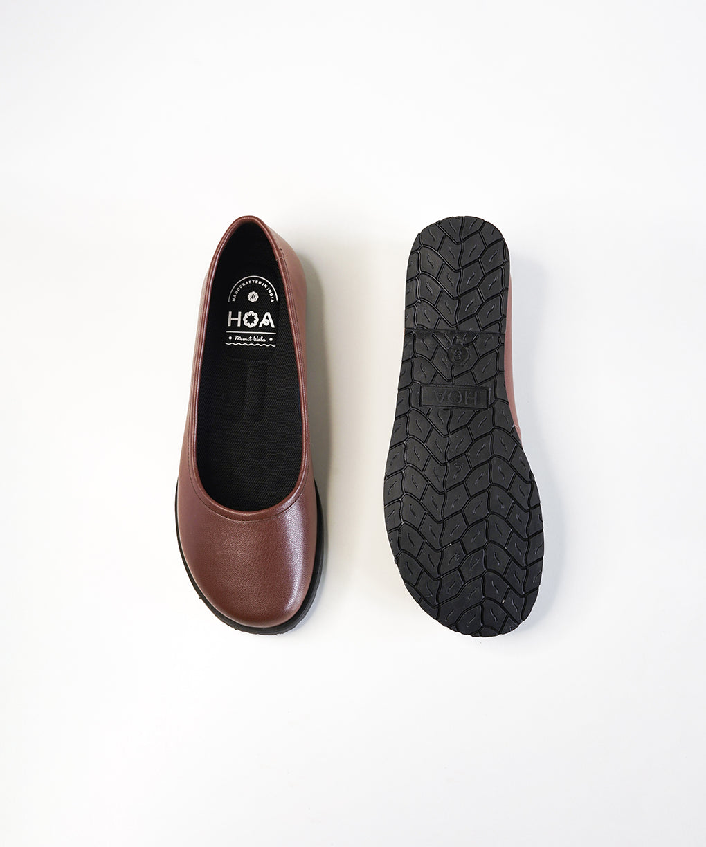 Brown Leather Ballet Flats