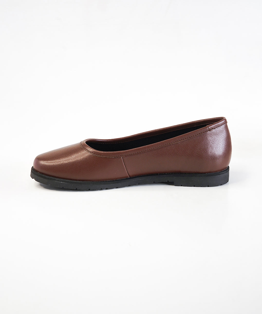Brown Leather Ballet Flats