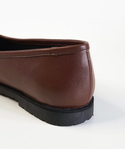 Brown Leather Ballet Flats
